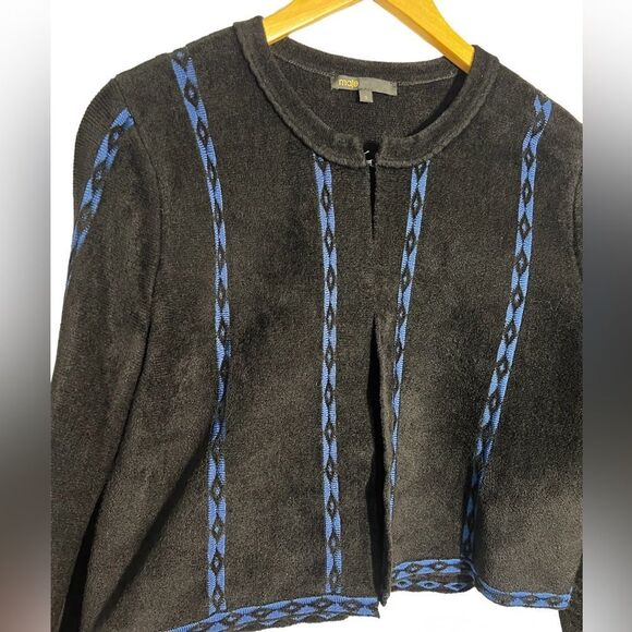 Maje Cardigan Geometric-Print Cardigan Black Large - Picture 5 of 15